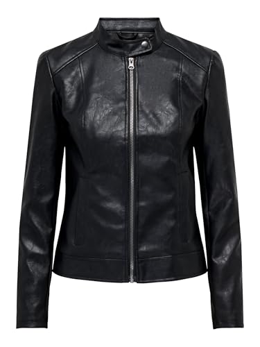 ONLY Damen Jdyemily Faux Leather Jacket Otw Noos Kunstlederjacke, Schwarz,...