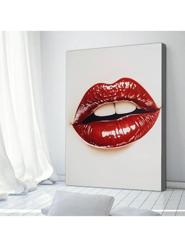 Baiser rouge art mode impression premium 30x45cm prête à suspendre - 3