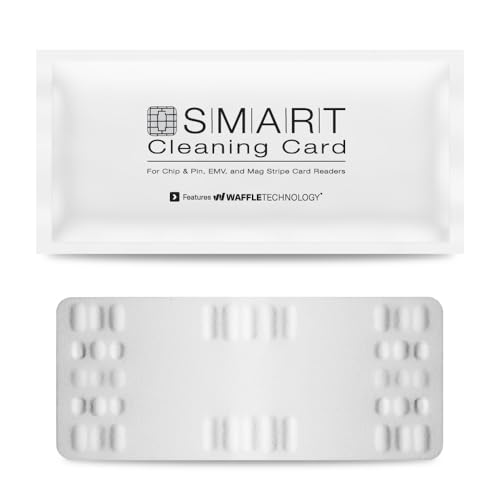 KICTeam - Waffletechnology® Cleaning Cards for Smart Payment Card Readers (10 Cards) - Presaturated with Quick Drying Solution - Extra Long Cleaning Card
