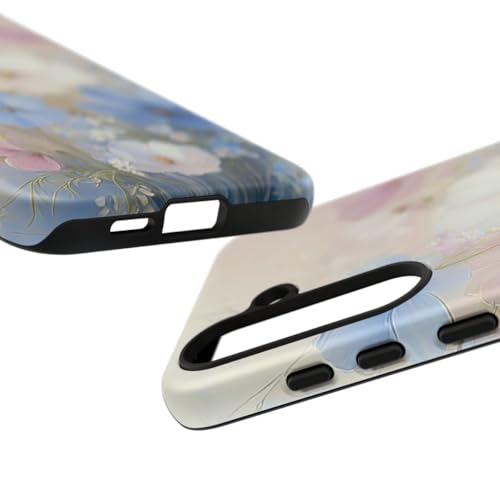 Coque Galaxy S24 Plus bleu pastel floral rigide mate - 3