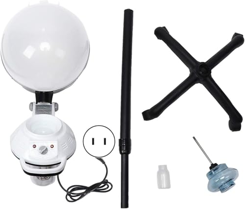 Image of SWEETPEAProfessional Hair Steamer Adjustable Hooded Hair Color Conditioning Steamer Hair Care Treatment with Rolling Stand Base and Time Control for Home Salon Beauty SPA Use BLACK & WHITE
