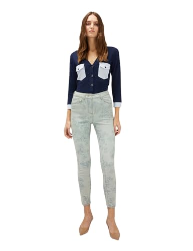 Jean Skinny en Denim Motivi Imprimé Tendance Spring Summer 24 pour Femme