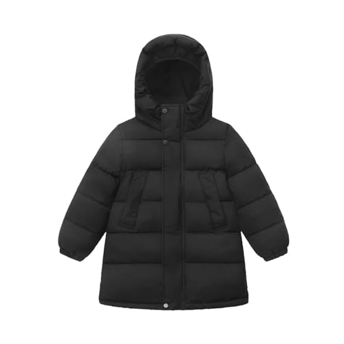 Boys Girls Quilted down Jackets Outdoor Windproof Lightweight Puffer Coats Zip up Hooded Winter Warm Outwear for Kids