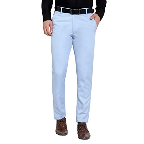 Image of The PS Men's Formal Regular Fit Cotton Blend Black, Dark Grey Combo Trouser (Pack of 2)