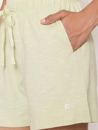 Image of Enamor Drawstring Mid Thigh Length Mid Rise Basic Shorts - Relaxed Fit, Super Soft Cotton - E062