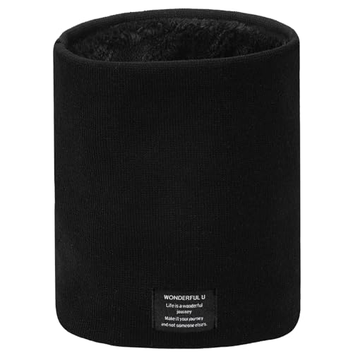 CAISIDIONG Winter Neck Gaiter Thermal Fleece-Lined Cold-Weather Scarf Wind-Block Face Cover 4-Way Stretch Lightweight for Men Women Teens Ski Snowboard Hunting Commuting Outdoor Jobs(Black)