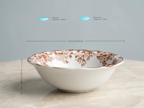 Image of Bodhi House Porcelain Dinner Set 18 Pieces - Brown Leaf | 6 Dinner Plates, 6 Quarter Plates, 6 Katori Bowls | Premium Crockery Set for Dining, Kitchen & Gifting