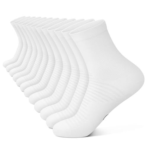 Compression Running Ankle Socks for Men and Women (6 Pairs), Quarter Athletic Socks for Running, Cycling, Golf, Work