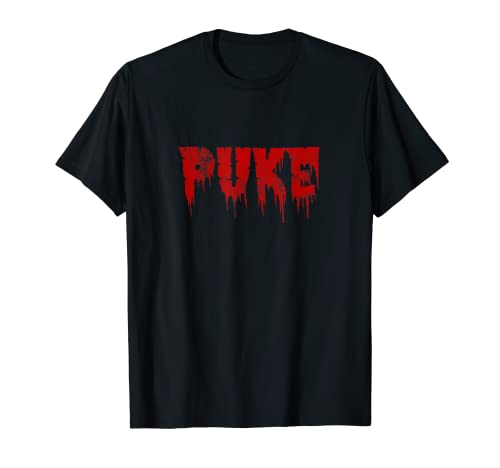Puke Funny Words Horror Movie Rouge vieilli T-Shirt