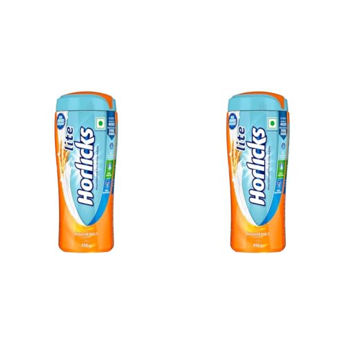 Horlicks Lite 450g, Scientifically designed for Adults |High Protein, Zero added sugar | Malt Flavor (Pack of 2)