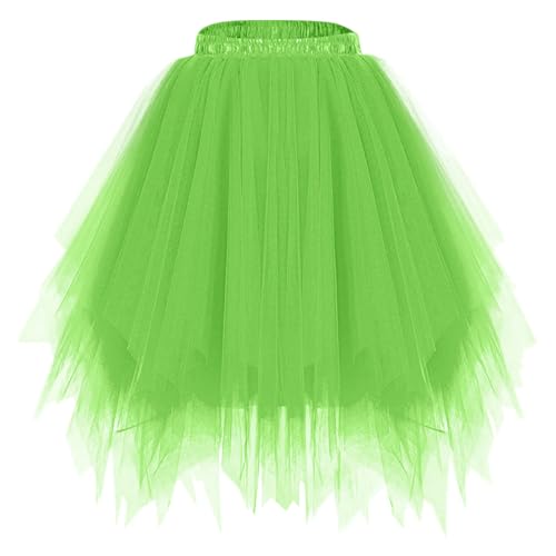 Tütü Tüllrock Damen Karneval Lang Rockabilly Kostüm Tutu Rock Tanzkleid Rock Bunt Petticoat Tutu Ballet Trock 50Er Mehrschichtiger Taillen...
