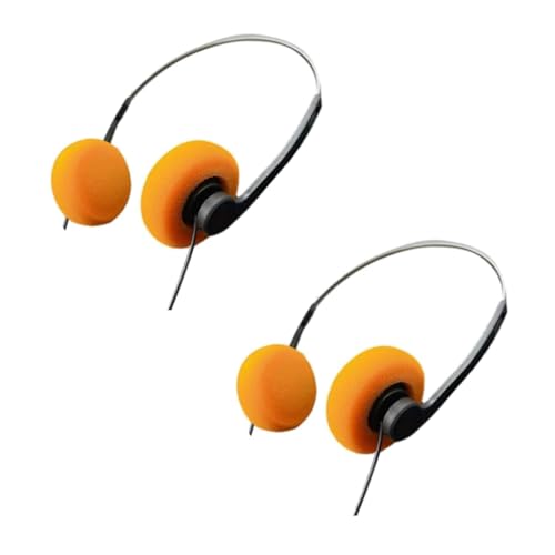 Risprsulen 2Pcs Orange Retro Over-Ear Headphone,Vintage Feelings Underwire Headphone,Hi-Fi Stereo...