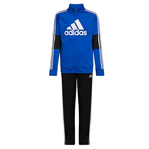 adidas Conjunto de Roupas para Meninos com Jaqueta e Calça de Tricô, Team Royal Color Blocked Blue,