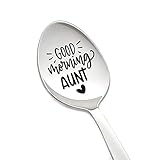 Aunt Auntie Gifts from Niece Nephew Good Moring Aunt Spoon for Best Aunty Aunts Birthday Mothers Day Gift for Auntie Aunt Christmas Gifts for Women Coffee Tea Spoons