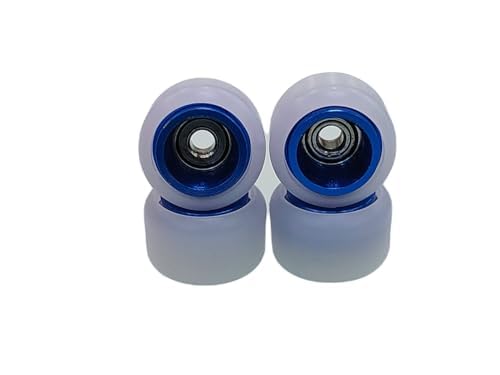 Leefai Pro Fingerboard Wheels Handmade Alloy Core Wheel – Finger Skateboard Wheels – Ultra Spin Bearing Misura 7.8 Mmx4.8mm – Ruote Bianche Con Nucleo In Lega (blu