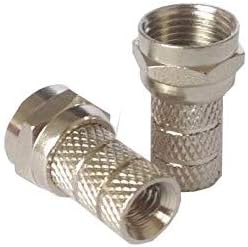 electrosmart Pack of 5 Screw on F Plug Connectors for Satellite TV Twin Cable - Internal Diameter of Plugs is 4mm to fit CT63 / CT64 / WF65 / Coaxial Cables (Pack of 5)