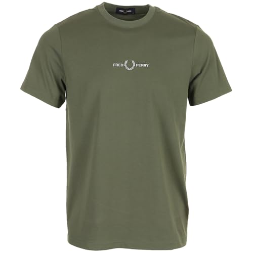 T-Shirt Fred Perry Embroidered en Maille de Coton Premium