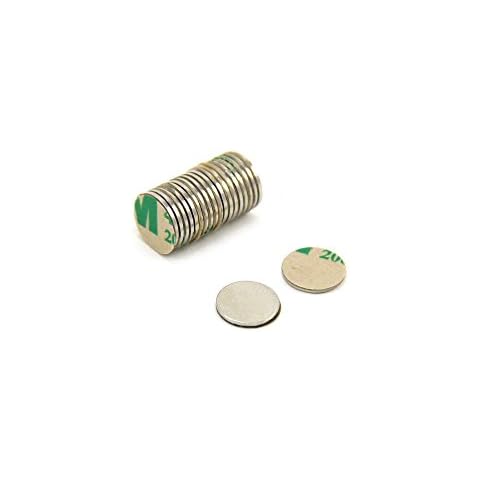 Adhesive N35 Neodymium Magnet for Arts, Crafts, Model Making, DIY, Hobbies, Office, and Home - 9.5mm x 0.75mm thick - 0.35kg Pull - South - Pack of 20 Cover