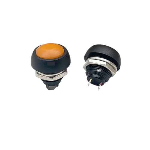 Mini bouton poussoir 12mm 12V étanche interrupteur momentané noir 2 pin PBS-33B reset