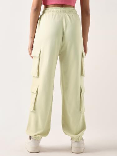 Image of Bewakoof Women's Cotton Super Loose Fit Joggers|Bewakoof Air 1.0 | Track pants for woman | Lower for women | Multipurpose | Activewear | Utility Pockets | Lightweight & Flexible Elastic Waist | Casual Joggers | Loose Fit