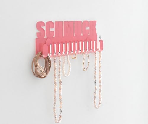 Design by GALEARA Boîte à bijoux murale avec inscription « Jewelry », boîte à bijoux pour chaînes (rose) – vue 3