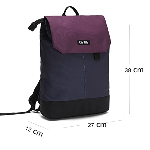 Ela Mo Rucksack Damen - Daypack schön u. durchdacht - Laptop Rucksäcke für Frauen - Anti Diebstahl Tasche für Schule, Uni, Business (Berry)