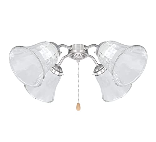 Image of Aspen Creative 23041-2 Transitional Clear & Hammered Ceiling Fan Replacement Glass Shade, 2-1 /8 inch Fitter, 4-3 /4 inch Diameter x 4-3 /4 inch Height, 2 Pack