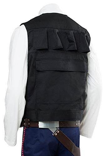 Cosplaysky Men's Halloween Vest for Han Solo Costume Belt Compatible Droid Caller Canister