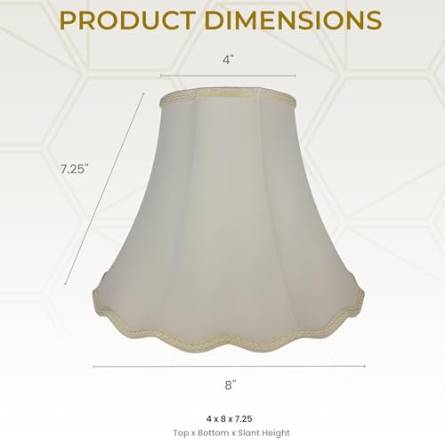 Image of Royal Designs, Inc. Scalloped Bell Designer Lamp Shade, DSO-83-8EG, 4 x 8 x 7.25, Eggshell