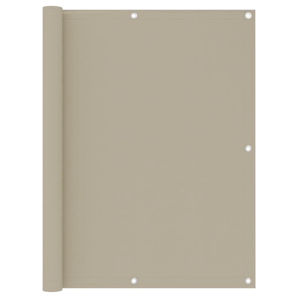 Balcone, frangivista per balcone, rettangolare, protezione da sguardi indiscreti, copertura per balcone, rivestimento per balcone, 120 x 300-600 cm, tessuto Oxford beige, per balcone e