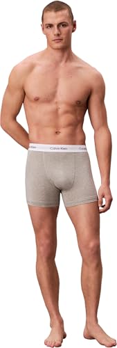 Calvin Klein Herren 3er Pack Boxershorts Trunks Unterwäsche, Mehrfarbig (Black/White/Grey Heather), L 4