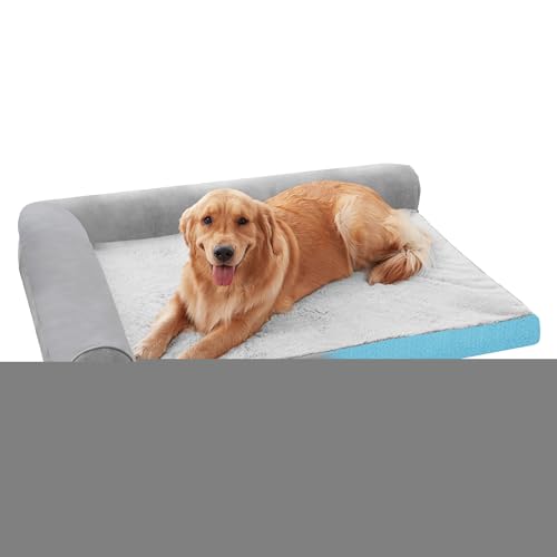 Sofá cama para mascotas - Colchón de espuma para perros grandes lavable Sofá cama de espuma, diseño de soporte, extraíble | Ideal para perros grandes y cachorros, con hous