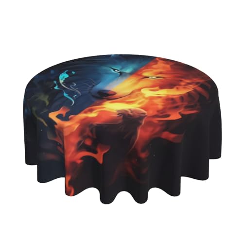 Nappe loup et feu 60 pouces imprimée pour table de restaurant - 3