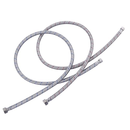 iVIGA 48-Inch Faucet Supply Lines: Braided Stainless Steel Flexible Faucet Hose Connector - 3/8 Compression x 1/2 FIP Water Supply Lines for Kitchen Bathroom Sink Hose Extension 2pcs