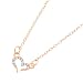 New Women Fashion Rhinestone Crystal Love Hearts Necklace Pendant Chain Jewelry