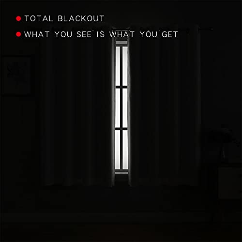 G2000 100% Blackout Curtains for Bedroom Living Room 95 Inches Long White Room Darkening Window Grommet Thermal Lined Insulated Light Blocking Noise Reducing 2 Panels Set - Image 5