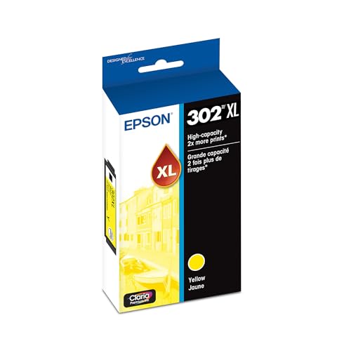 Image of Epson 302 Claria Premium Ink High Capacity Yellow Cartridge (T302XL420-S) Works with Expression XP-6000, 6100