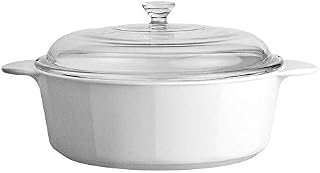Corningware 3.25 Litre Pyroceram Glass Dimensions Round Casserole, White