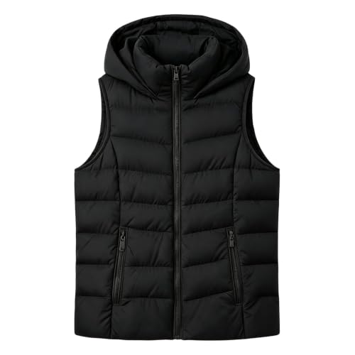 Puffer Vest Women Lightweight Quilted Sleeveless Zip Up Hooded Jacket Black - image 7