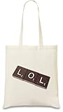 Griffhöhe 38 cm Kreuzworträtsel Lol Lustig - Crossword Lol Funny Custom Printed Tote Bag 100% Soft Cotton Natural Color & Eco-Friendly Unique, Re-Usable & Stylish Handbag For Every Day Use Custom Shoulder Bags