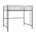 Walker Edison Furniture Company BTOLBL Modern Metal Pipe Twin Size Loft Kids Bunk bed Bedroom Storage Guard Rail Ladder, Black
