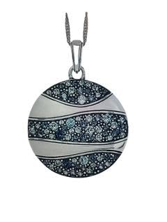 Brighton Crystal Passage Round Blue Silver Necklace $98 NWT