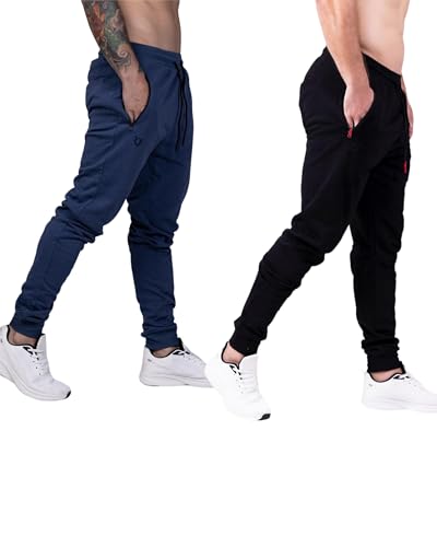 Men's Active Premium Quality Workout Joggers, Sweatpants with Zipper Pocket, Adjustable Drawstring, S-XXL3