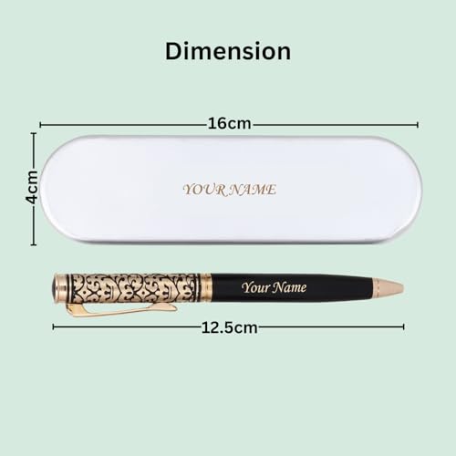 Image of Celebr8 Customized Name Engraved Metal Pen for Men | Personalized Blue Ink Signature Writing Pen | Premium Office Stationery | Friendship Day Gifts | Corporate Gift for Employees & Colleagues