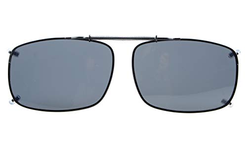 Eyekepper Large Clip On Sunglasses With Spring Draw Bar Polarized Grey Lens