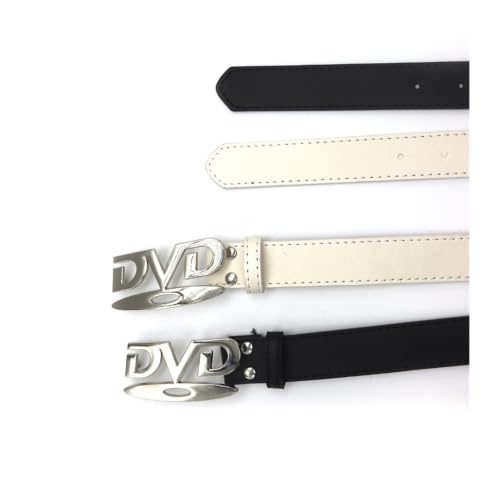 Cinturón unisex con hebilla nostálgica vintage en cuero negro ajustable 5