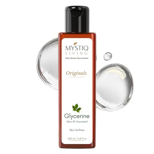Image of Mystiq Living Glycerine for Skin Care and Face (Pure and Unscented) | Vegetable Glycerin Liquid | Organic -200 ML