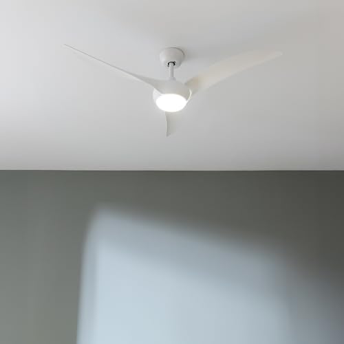 Cecotec Ventilateur De Plafond Avec Lumière EnergySilence Aero 5295 White. 40 W, Diamètre 137 cm, 3 Pales, LED 15 W et Télécommande, Minuterie, Mode Été/Hiver
