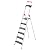 Hailo L100 Pro | Aluminum Folding Stepladder | Six Steps | Extendable Safety Rail | Integrated Multifunctional Storage Tray | Folding Safety Mechanism with Platform Locking System |Black