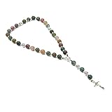 BALIBALI Handmade 8mm Anglican Prayer Beads Rosary Jade Natural Stone Rosary Beads with Pardon...